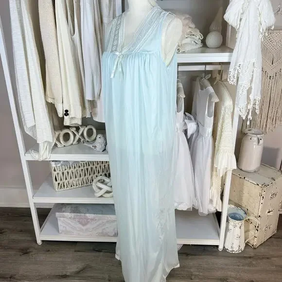 Katz sz. Small vintage blue night gown, Wendy, classic, summer, feminine #4148 - Picture 2 of 10